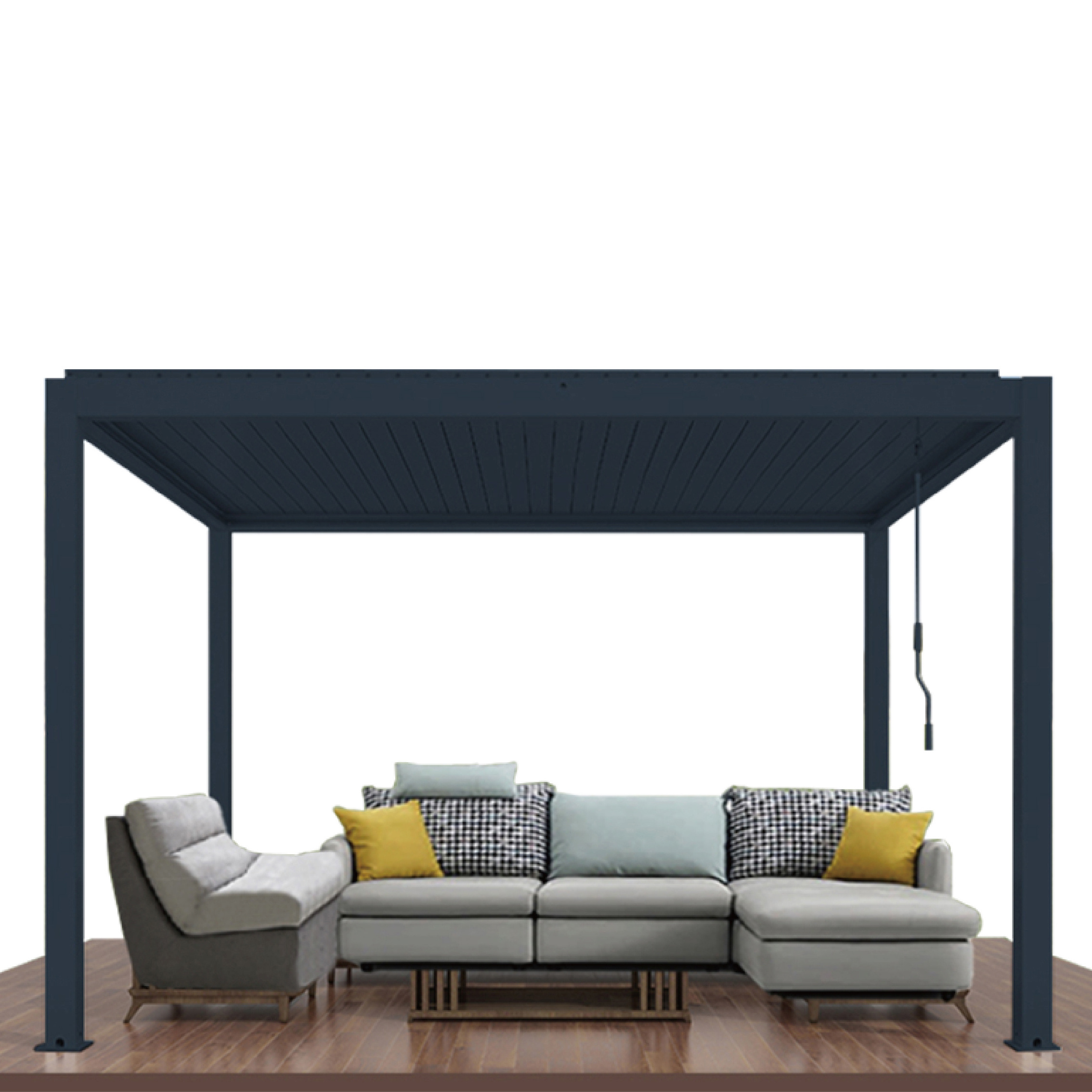 Modern Design Aluminium Frame Terrace Waterproof Metal Garden Pergola Canopy Roof Gazebo Manufacturers