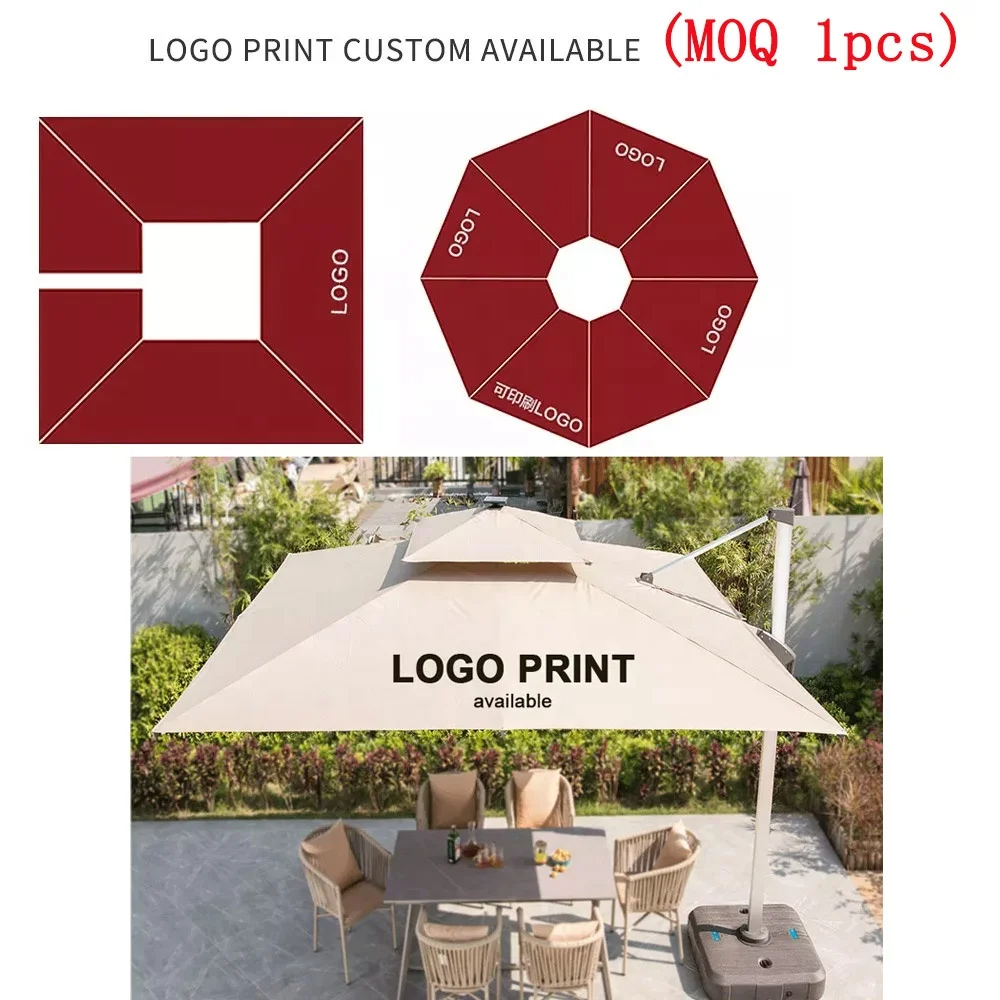 Patio Sun Canvas Parasol Iron Outdoor Restaurant Umbrella Cantilever Garden Beach Hanging Banana Waterproof Fabric Modern