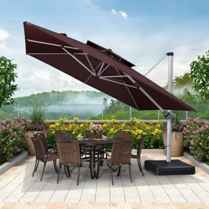 Restaurant Commercial 360 Outdoor Parasol Umbrellas Square White Patio Umbrellas for Garden Fabric Waterproof Polyester Modern