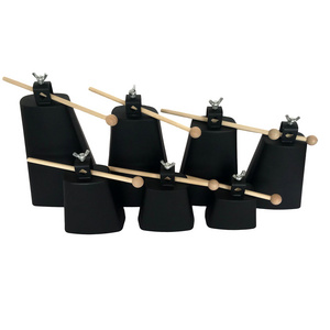 Metal Steel Cow Bell Noise Maker Cowbell with Handle Stick for Drumset Cheering Wedding Football Sport Games