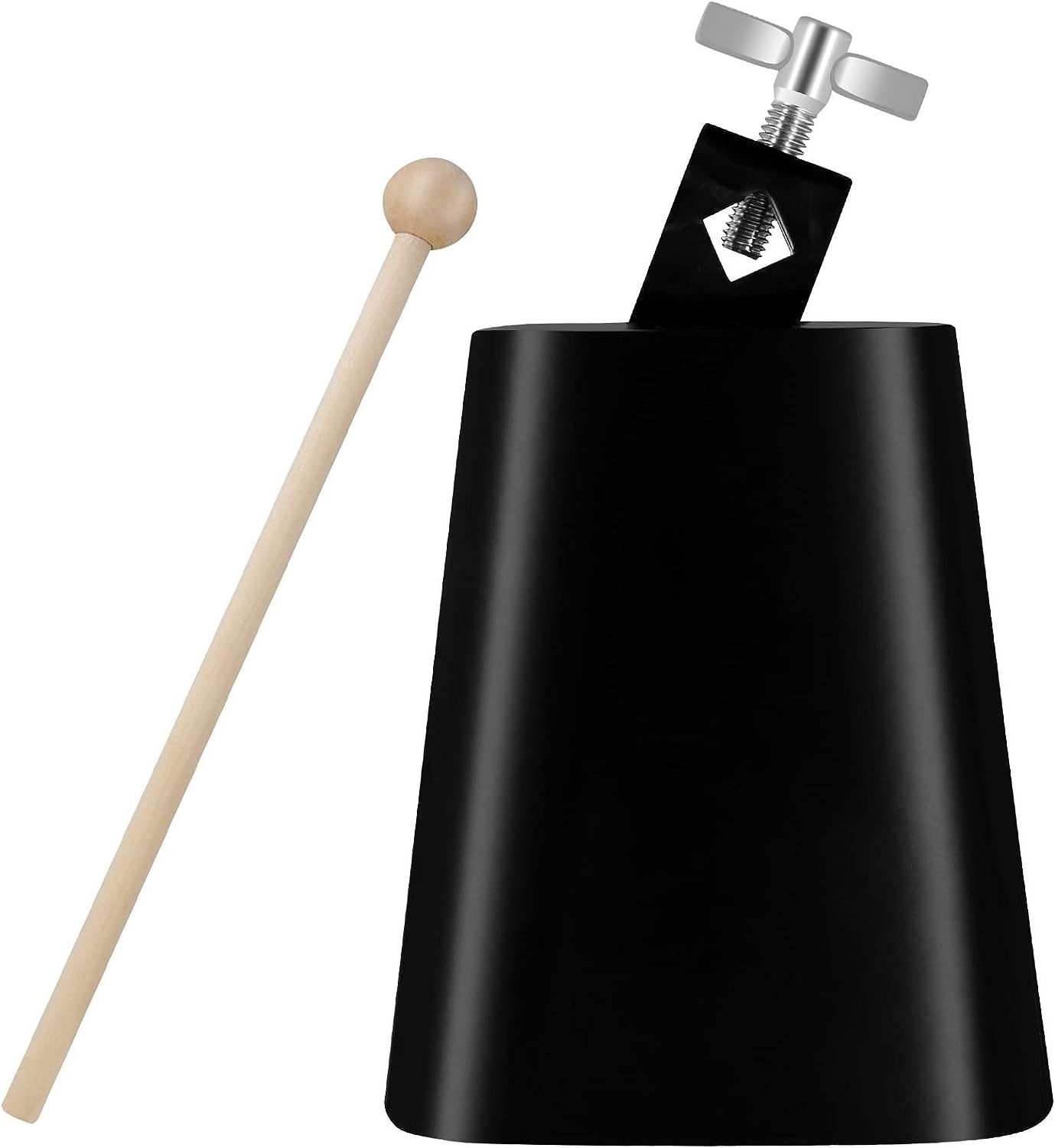 Metal Steel Cow Bell Noise Maker Cowbell with Handle Stick for Drumset Cheering Wedding Football Sport Games