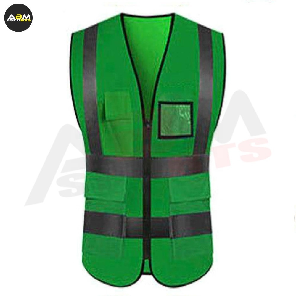 Custom Safety Security Vest Work Hi Vis Reflective Custom Logo Traffic Security Guard Vests Work Black  by ABM Sports