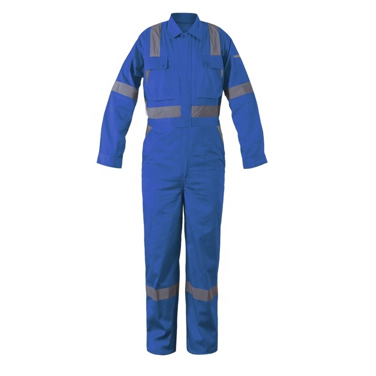 Custom Hi Vis construction worker Fire-retardant Overalls Work Clothes Reflective Strips Fireproof Cotton Coverall by ABM Sports