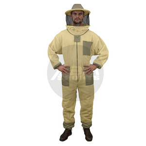 New Arrival Full Protection Professional Cotton Full Body Jacket with Multi Pocket & Removable Unisex Beekeeping Suit