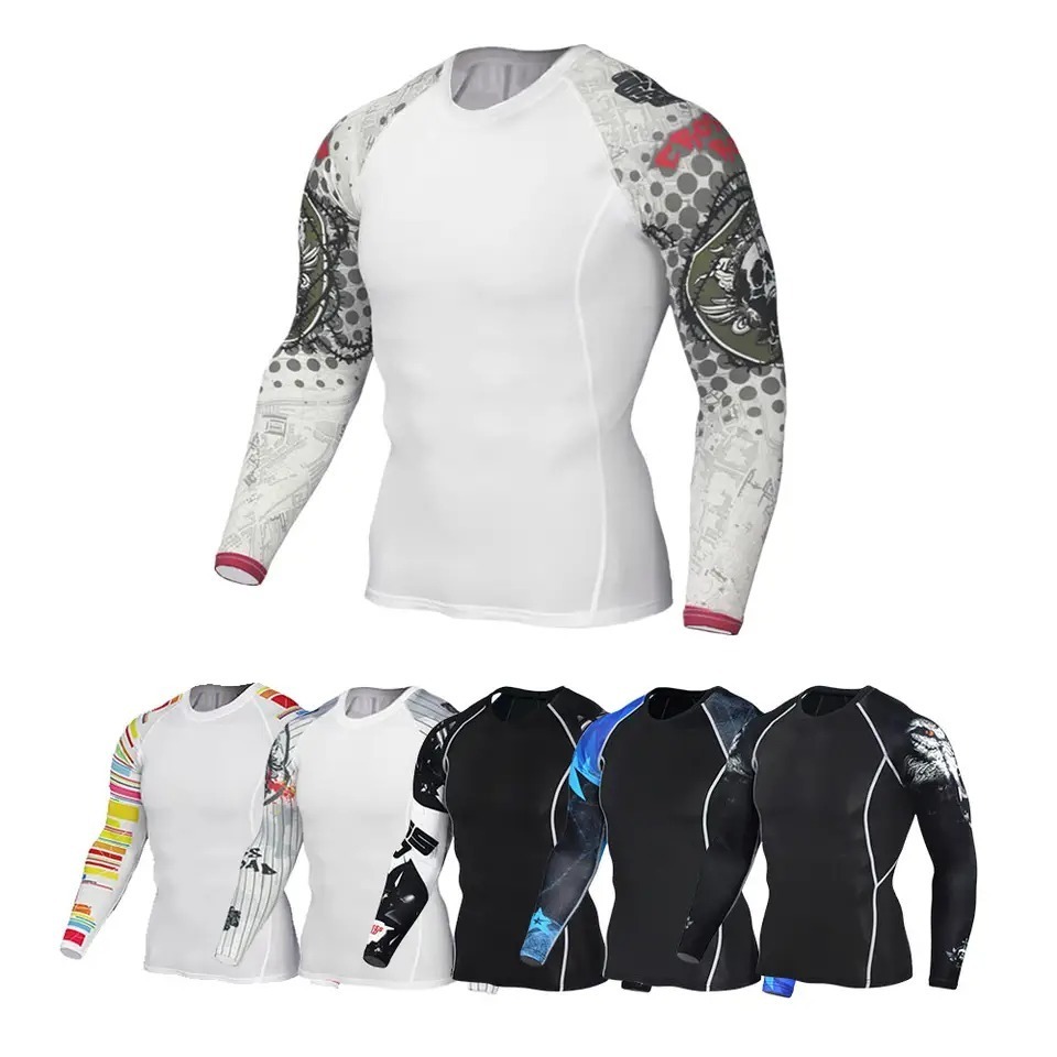 Best Quality Men Sublimation Long Sleeve Mens Rash Guard Jiu Jitsu Rash Guard Mma Rash Guard For Men