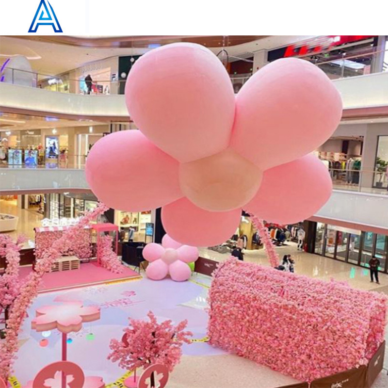 Mall square street park decoration huge large big giant inflatable flower potter model for celebration flower model