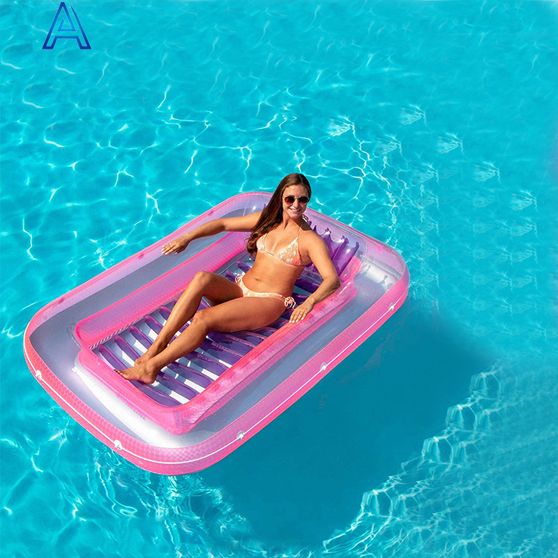 High quality thick environmental eco-friendly PVC inflatable air blow pool water float adult tanning pool air mat water lounger