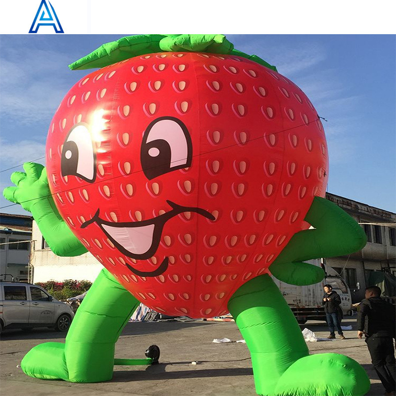 OEM customize oxford cloth big large huge giant inflatable strawberry man for blow up advertising fruit boy figure doll model