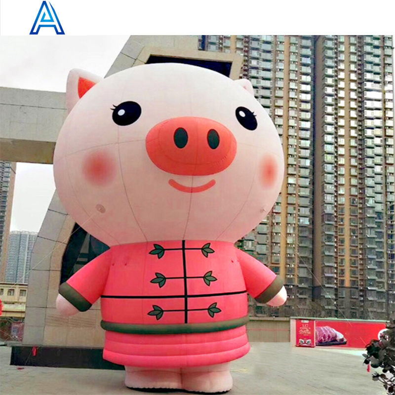 Huge giant big large customize cartoon inflatable pig piggy for LED light up blow up air blown animal cartoon model