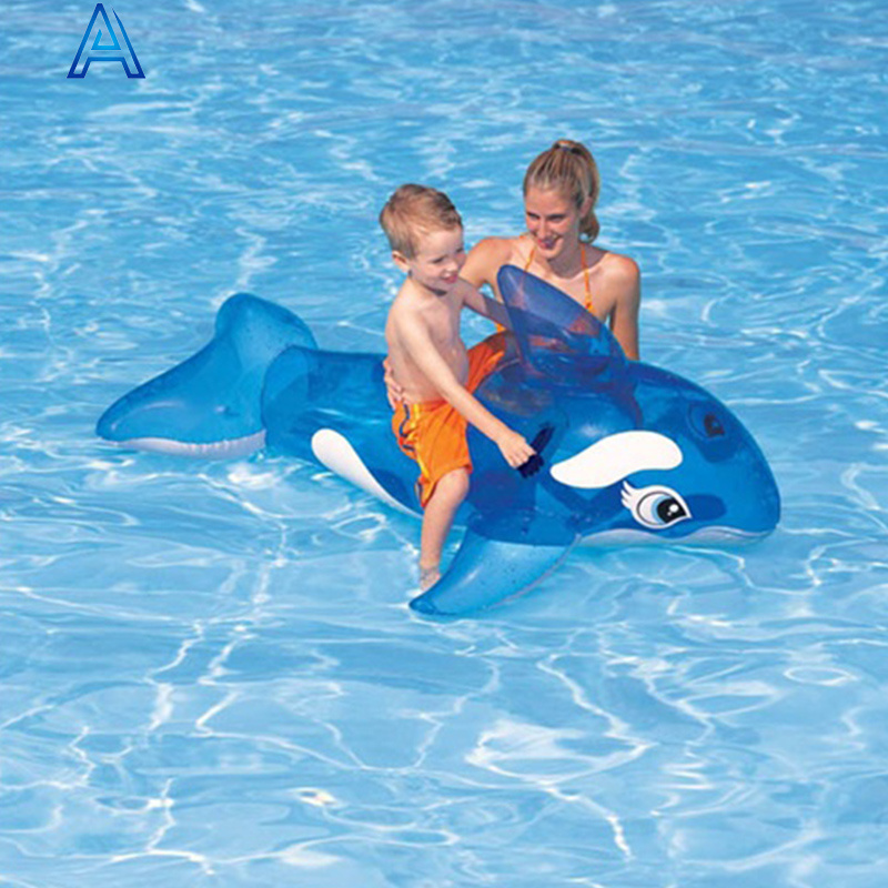 Pool lake river water float PVC inflatable whale fish dolphin shark 3D cartoon animal ride on toy for boat mattress mat custom