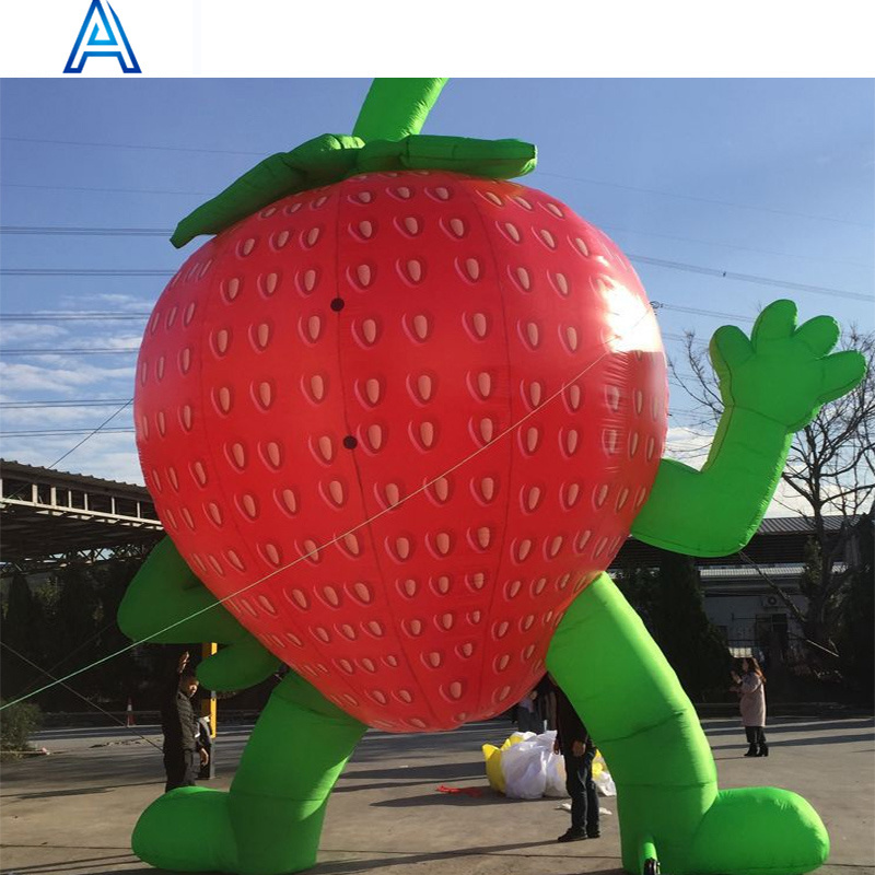 OEM customize oxford cloth big large huge giant inflatable strawberry man for blow up advertising fruit boy figure doll model