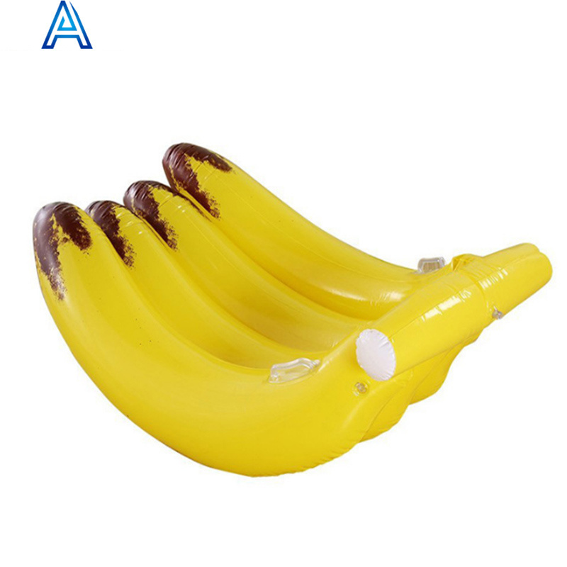 Thickened durable PVC air blow inflatable banana air mat mattress water bed for pool float lounger toy