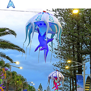 Outdoor indoor stage park party decoration jellyfish night lighting balloon for hanging led inflatable jellyfish