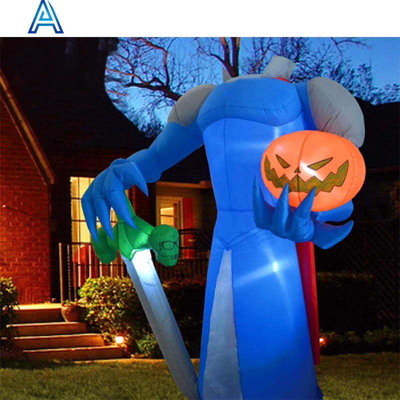 Inflatable ghost monster with pumpkin giant huge large doll for Halloween decoration outdoor decorative garden yard