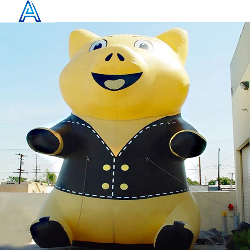 Huge giant big large customize cartoon inflatable pig piggy for LED light up blow up air blown animal cartoon model