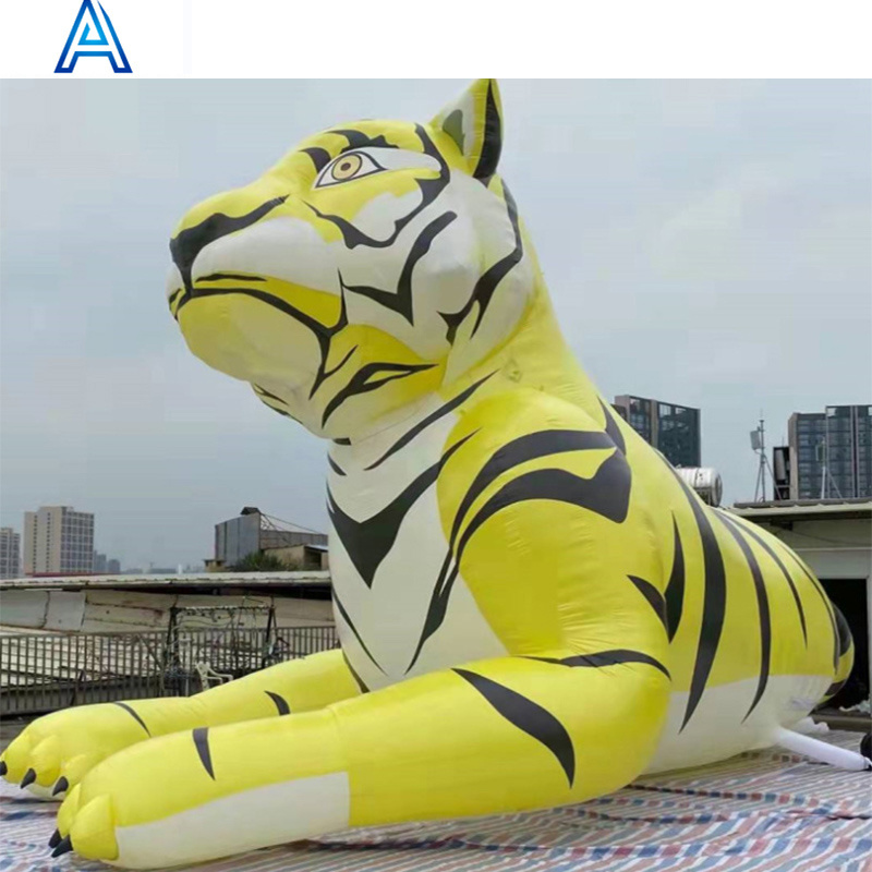 Hot Sale giant Inflatable tiger lion dog with LED light for inflatable cartoon tiger stage advertising exhibition model