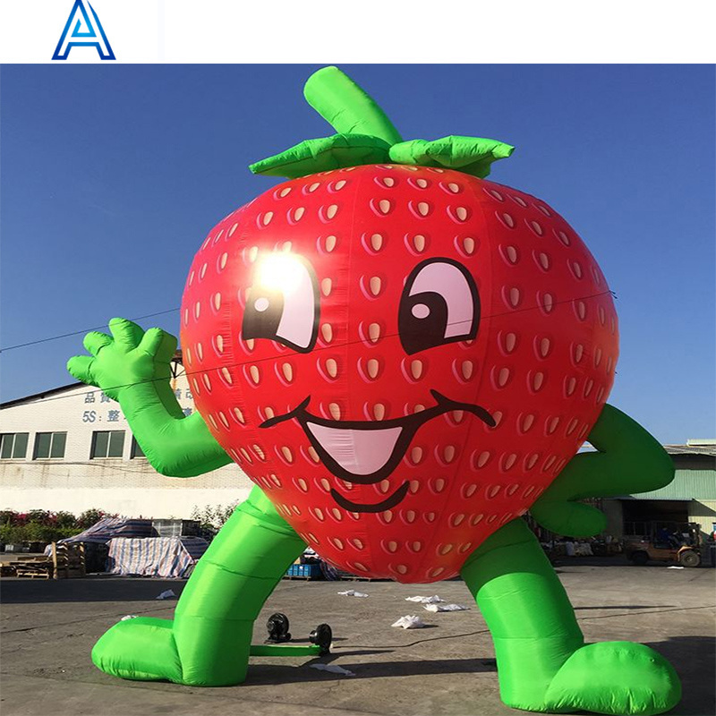 OEM customize oxford cloth big large huge giant inflatable strawberry man for blow up advertising fruit boy figure doll model