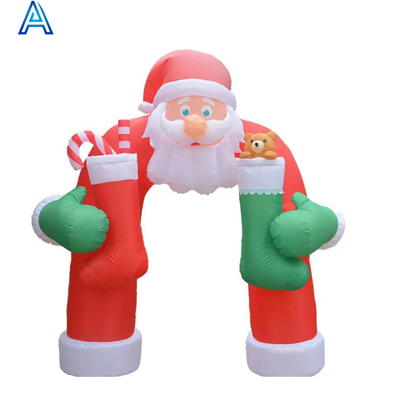 Christmas decoration huge big large inflatable Santa Claus snowman socks stocking decoration archway arch gate