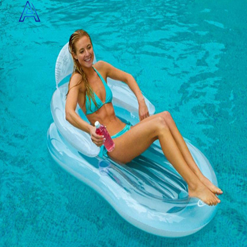 OEM customize PVC inflatable pool float airbed bed mattress lounger with armrest