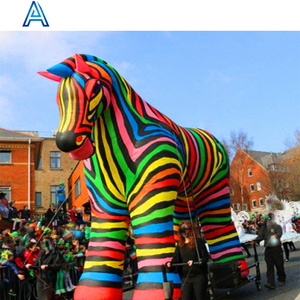 Customize colorful big huge large OEM cartoon inflatable 3D zebra horse unicorn animal model advertising toy