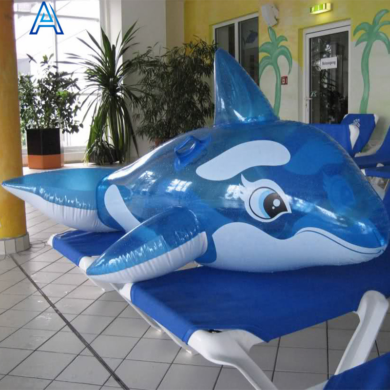 Pool lake river water float PVC inflatable whale fish dolphin shark 3D cartoon animal ride on toy for boat mattress mat custom