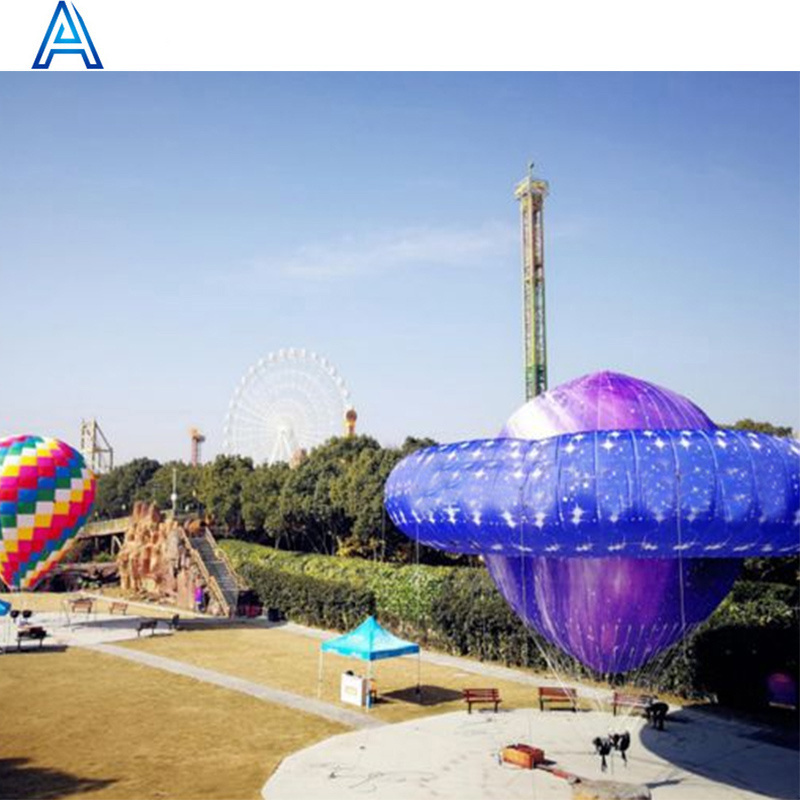 Factory inflatable UFO hanging flying disc saucer balloon giant spaceship fire balloon customizable