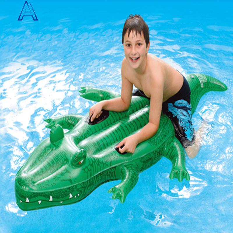 High quality custom printing kids' PVC inflatable crocodile ride on toy for pool float crocodile mattress boat toy cheap