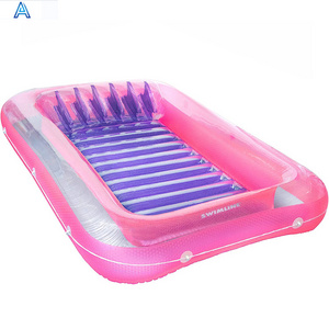 High quality thick environmental eco-friendly PVC inflatable air blow pool water float adult tanning pool air mat water lounger