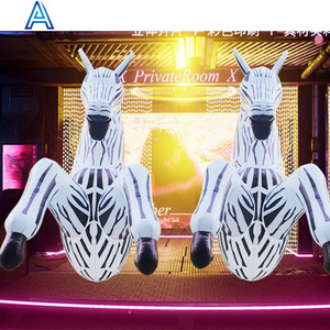 LED light illuminated oxford cloth big huge large pub inflatable horse zebra unicorn model for decoration inflatable