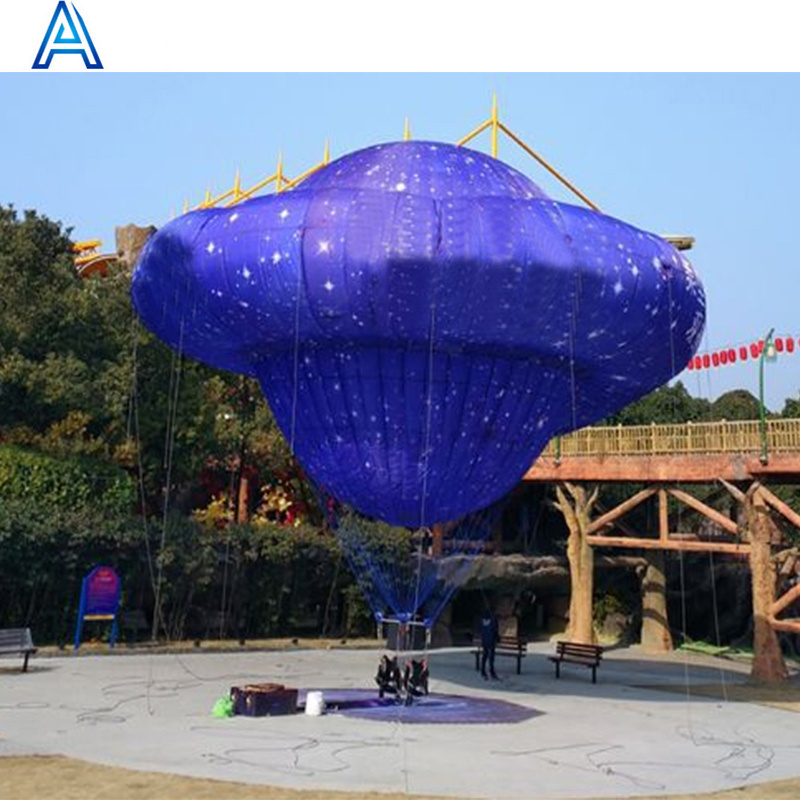 Factory inflatable UFO hanging flying disc saucer balloon giant spaceship fire balloon customizable