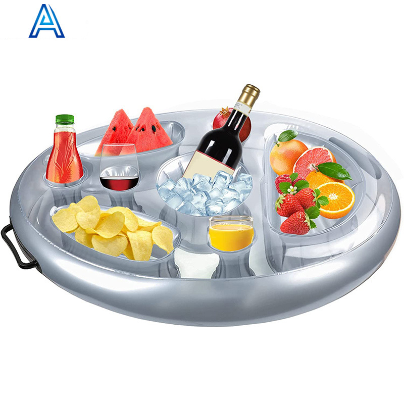 Factory price high quality durable vinyl PVC inflatable air blow pool water float ice cooler beer drinks cooler food tray