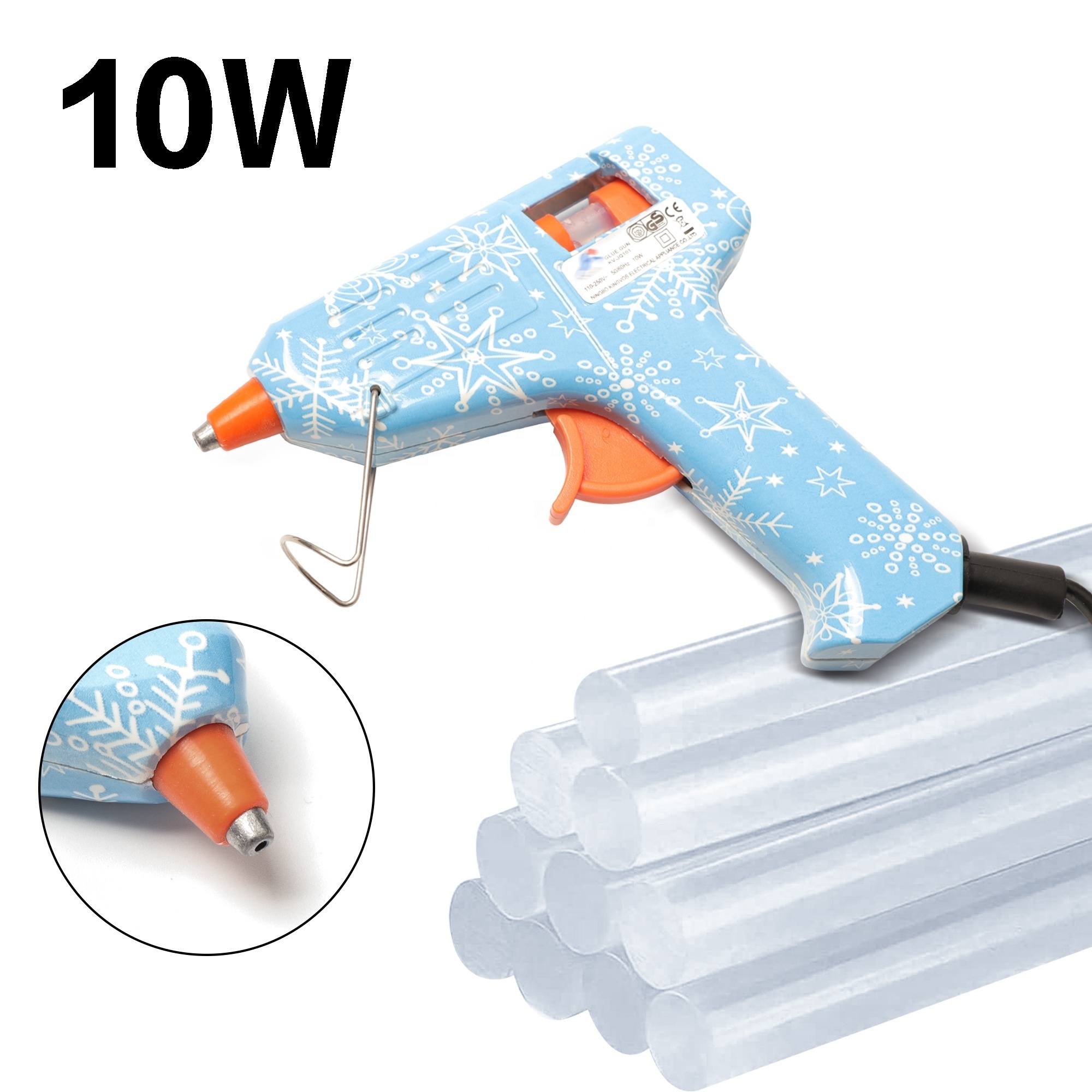 21501 Glue Gun Craft Tool 110-240V 10W Two Glue Sticks Hot Melt Glue Gun For DIY Repair Sealing Projects