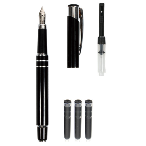 23823-23825 Calligraphy Pen Metal Fountain Pen Kit Include 1 pen 3 Ink Cartridges 1 ink converters for Writing