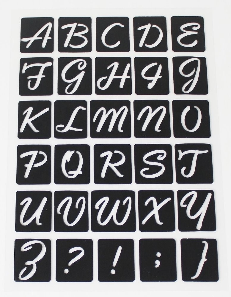 27652 1pc/pkg Custom PVC reusable Alphabet Painting adhesive stencil for art and craft drawing