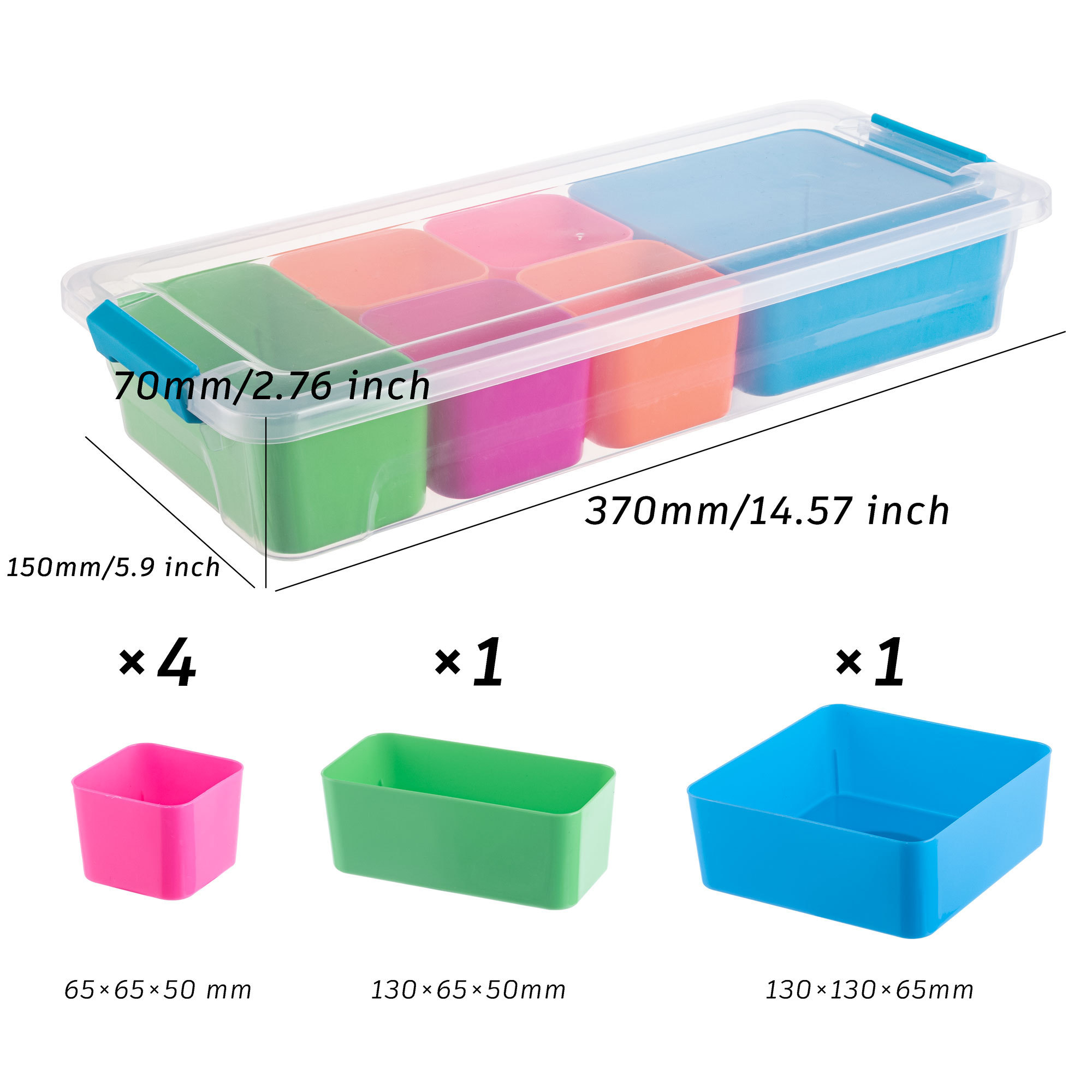 29690 6 Girds Clear Plastic Desk Drawer Organizer Kitchen Drawer Storage Make Up Organizer For Storage Desk Drawer Container