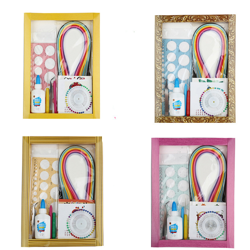 9pcs Paper Quiling Kit Beginner's Quilling set DIY Paper Craft kit with Photo Frame For Quill Art,Home decoration