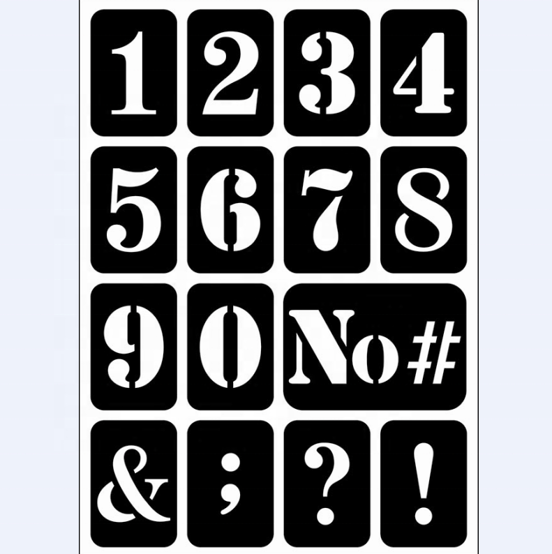 27657  1pc/pkg PVC Transfers Letter Numbers Self Adhesive Printing Paper Stencil for DIY drawing