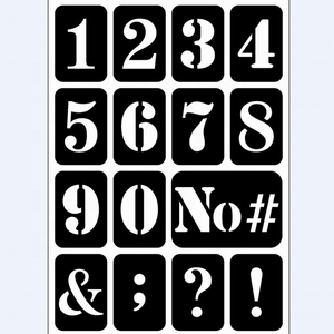 27657  1pc/pkg PVC Transfers Letter Numbers Self Adhesive Printing Paper Stencil for DIY drawing