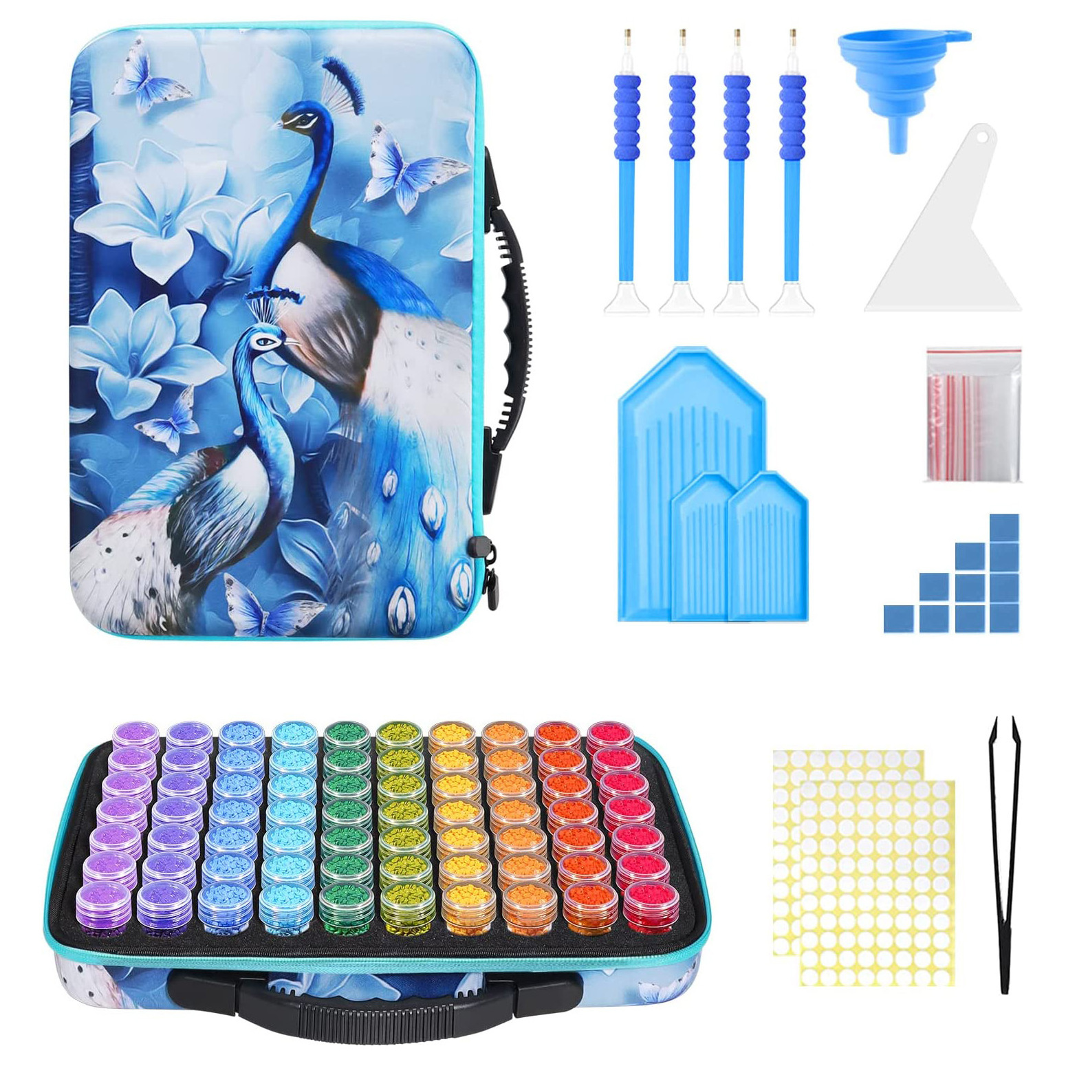 29674 Diamond Painting Storage Containers 60 Slot Diamond Painting Accessories And Tools With Shockproof Jars For Art Craft