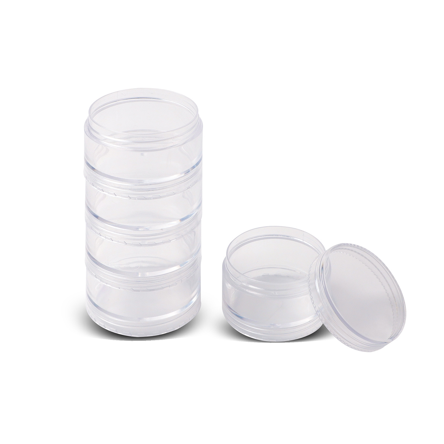 21833 15G/30ML Round Cabinet 5 Rows (5 Tiers/Columns)Stackable Plastic Storage /Stackable Jars for Buttons,Crafts