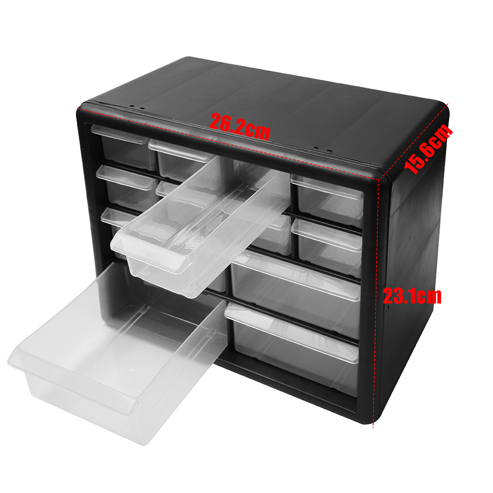 29529 Utility Plastic 12 Multi Plastic Drawer Storage Cabinet Organiser For Home Garage DIY Craft Plastic makeup organizer box