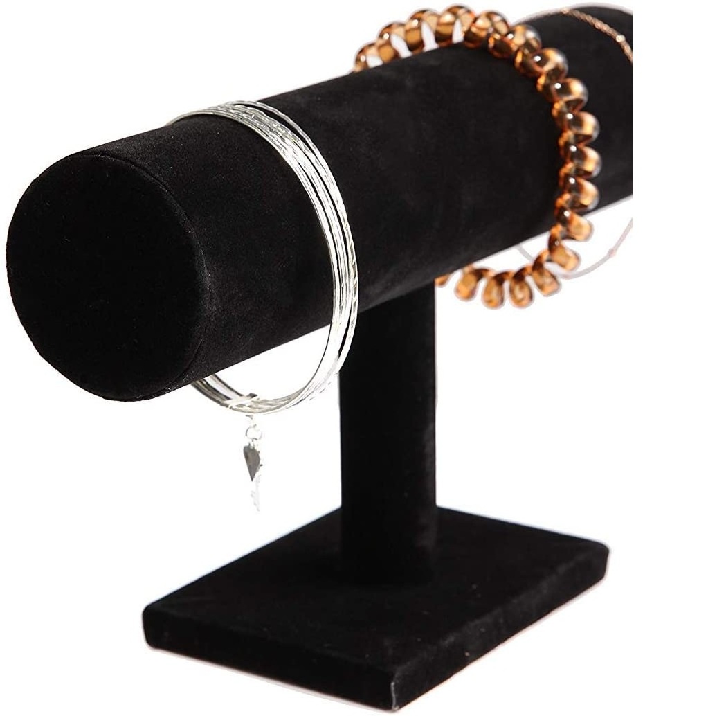 2 Piece Jewelry Displays Set T-Bar Tower Stand for Bracelets & Watches; Mannequin Bust Stand for Necklaces & Chokers