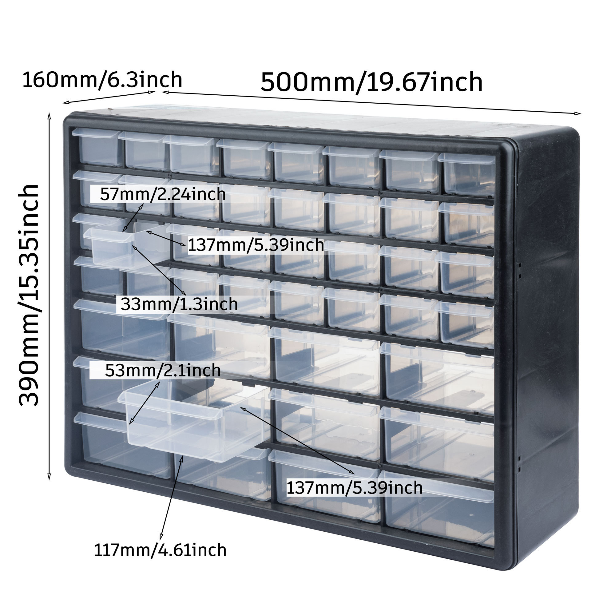 29687 44 Drawer Black Plastic Parts Storage Tool Storage Box drawer organizer set toy organizer plastic drawer cabinet