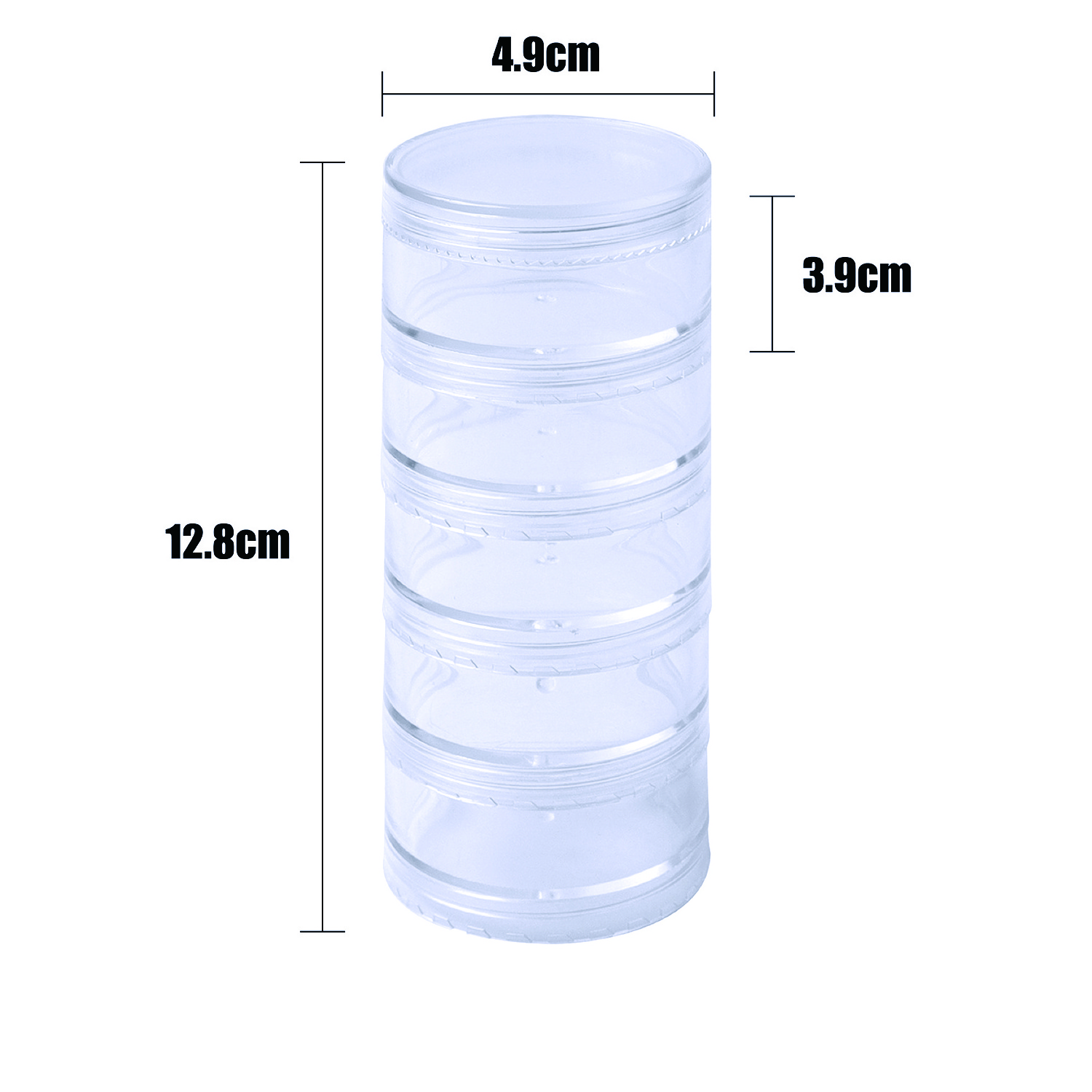 21833 15G/30ML Round Cabinet 5 Rows (5 Tiers/Columns)Stackable Plastic Storage /Stackable Jars for Buttons,Crafts