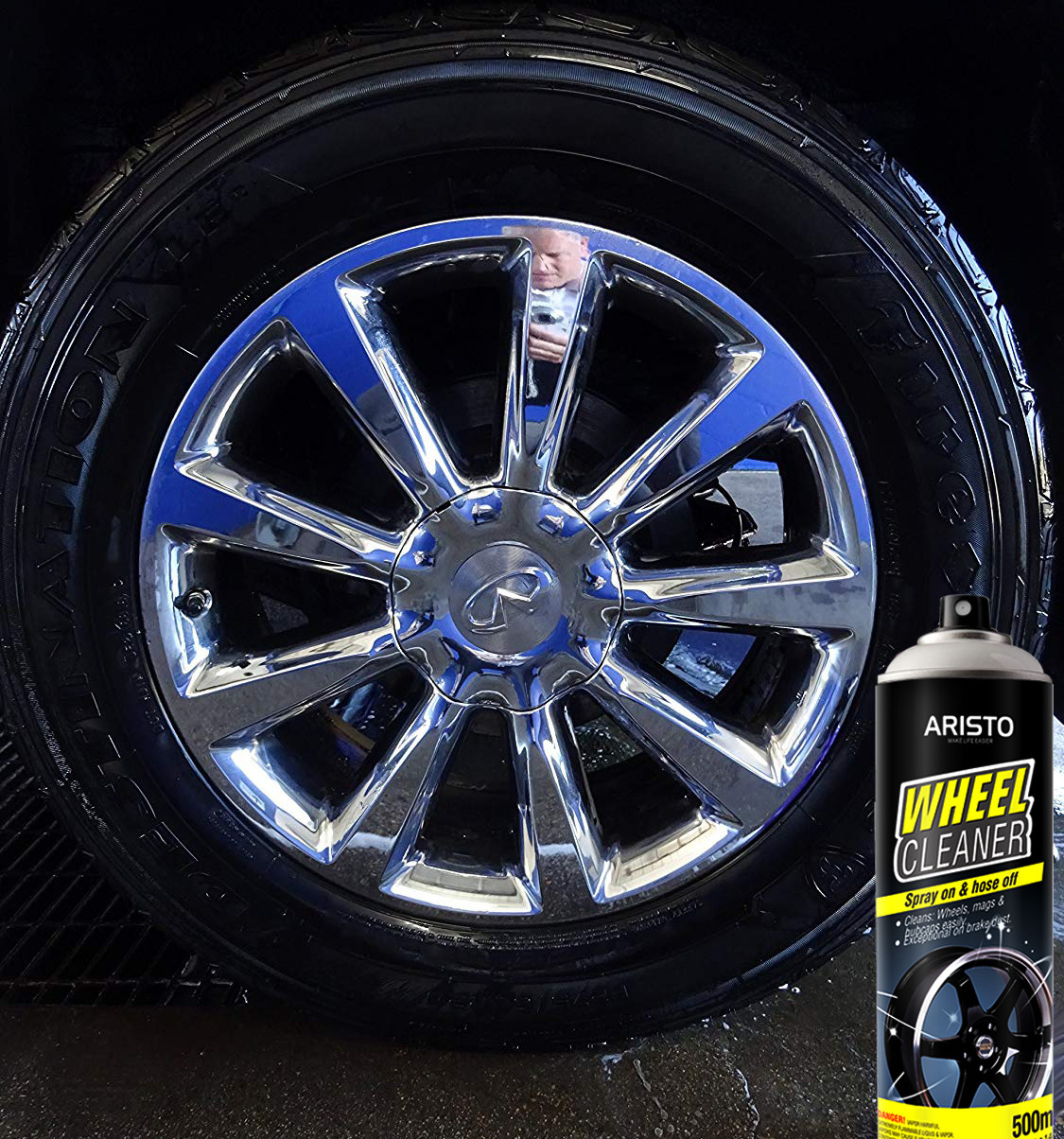 Wheel Cleaner, Aristo cleaner for steel, alloy and chrome wheels 500ml OEM