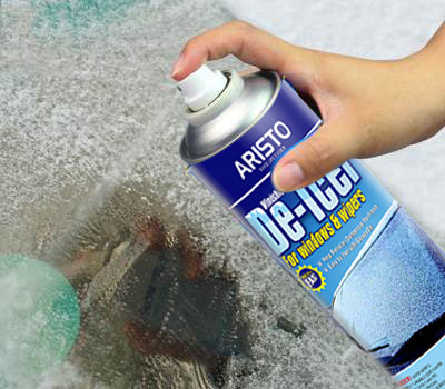 Aristo Windshield Spray De-icer, melts ice fast