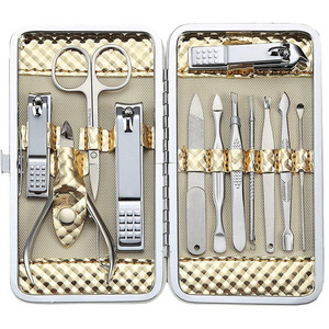 12 pcs Manicure Set Professional Nail Clippers Kit Pedicure Care Tools Stainless Steel Women Grooming Kit for Travel or Home