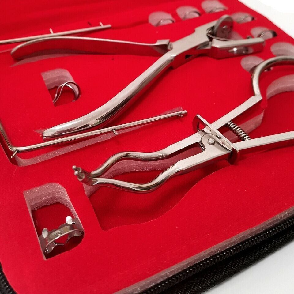 Rubber Dam Starter Kit 13 Pcs with Steel Frame Punch Clamps Dental Instruments by Ariston International