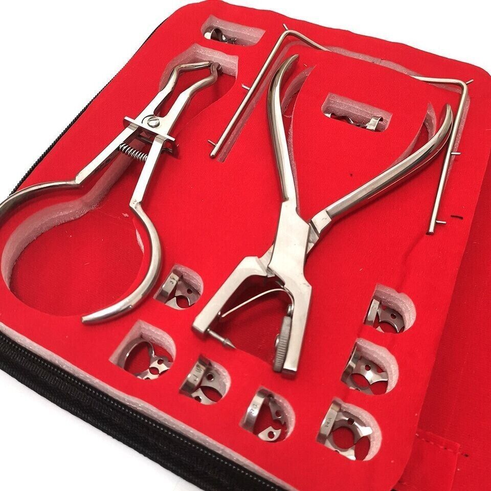 Rubber Dam Starter Kit 13 Pcs with Steel Frame Punch Clamps Dental Instruments by Ariston International