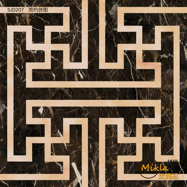 Fashionably Designed Sri Lanka Black Line Puzzle Pattern Decorative Floor Tiles